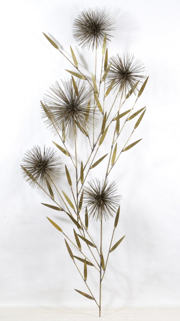 Curtis Jere (American, d.2008) 'Pom Pom' Wall Hanging: Curtis Jere (American, d.2008) 'Pom Pom' Wall Hanging 1979, signed at the bottom Height: 59.50 inches, Width: 22.00 inches Category: Decorative Arts > Objects Shipping Status: Due to size, weight, val