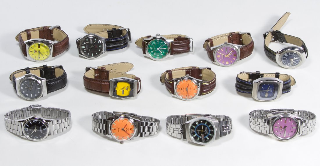 Men's Wrist Watch Assortment: Men's Wrist Watch Assortment c.1960; eighteen running watches including Citizen, Seiko, Timex and Jawan Category: Jewelry & Timepieces > Watches Shipping Status: Leonard Auction, Inc. will directly sh