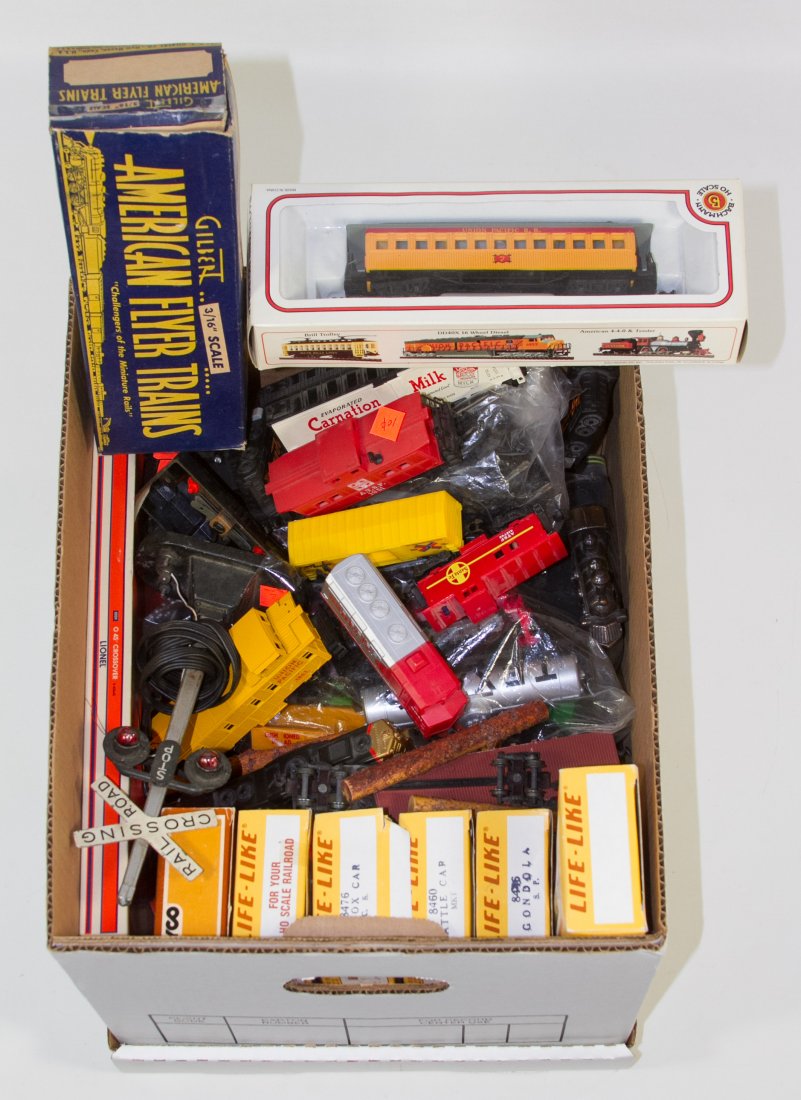Model Toy Train Assortment: Model Toy Train Assortment Including 'N' and 'HO' scale toy trains with examples from Bachmann, Life-like, Lionel and American Flyer Category: Toys and Dolls > Vintage Trains Shipping Status: Due to s