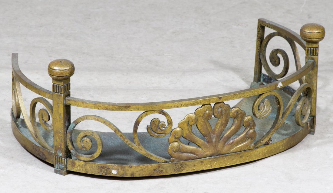 Arts and Crafts Style Fireplace Fender: Arts and Crafts Style Fireplace Fender c.1940, having a scroll motif throughout Height: 9.00 inches, Width: 25.00 inches, Depth: 14.00 inches Category: Decorative Arts > Objects Shipping Status: Due t