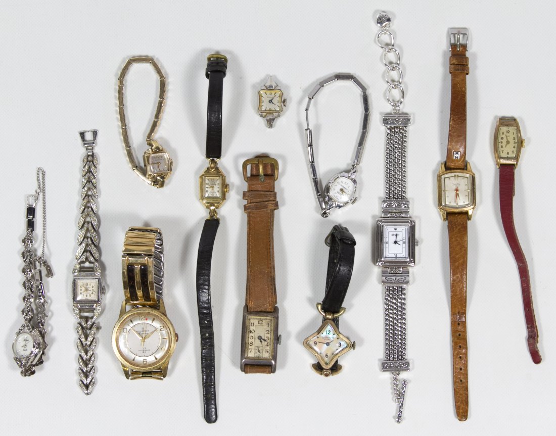 Vintage Wrist Watch Assortment: Vintage Wrist Watch Assortment Twelve watches including examples with .900 silver, gold filled, Helbros, Bulova and Page Standard Category: Jewelry & Timepieces > Watches Shipping Status: Leonard Auct
