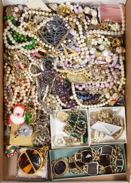 Costume Jewelry Assortment: Costume Jewelry Assortment Including necklaces, bracelets, earrings and pins with examples from Coro, Estee Lauder and Monet Category: Jewelry & Timepieces > Costume (Bulk Lots) Tax Status: Subject to