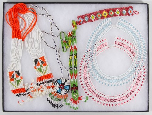 American Indian Glass Bead Jewelry Assortment: American Indian Glass Bead Jewelry Assortment Six items including necklaces and bracelets Length: 22.50 inches (longest) Category: Jewelry & Timepieces > Other Shipping Status: Due to size, weight, va