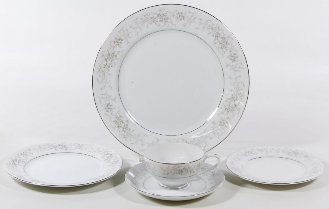Camelot China 'Carrousel' Partial China Service: Camelot China 'Carrousel' Partial China Service Including (9) dinner plates, (8) salad plates, (9) bread plates, (13) saucers and (12) coffee cups Diameter: 10.50 inches (dinner plate) Category: Porce