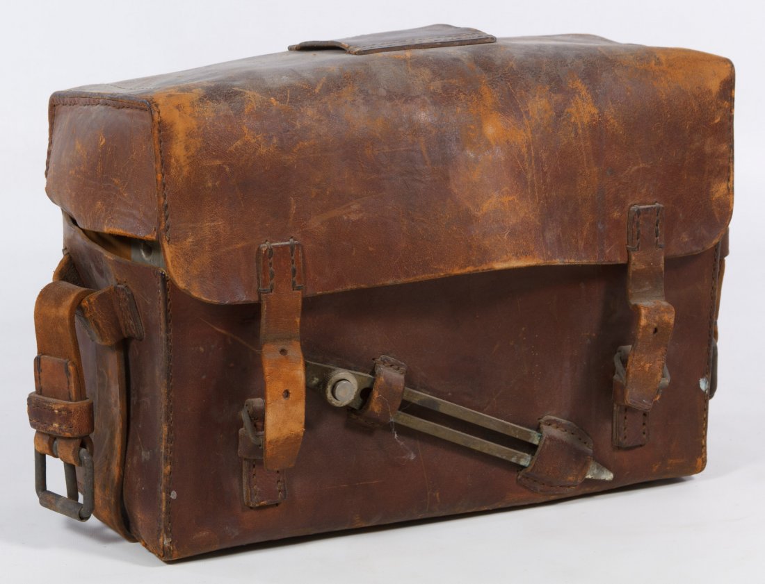 World War II Japanese Field Radio: World War II Japanese Field Radio Serial #176405 on radio; together with leather case Height: 7.00 inches, Width: 10.50 inches (radio) Category: Military & Weapons > World War II Shipping Status: Leon