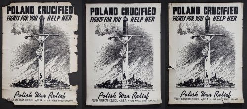 World War II Polish War Relief Posters: World War II Polish War Relief Posters Including three copies of the same poster designed by Shoemaker for the Polish American Council and distributed by the Chicago Daily News Height: 44.00 inches, W