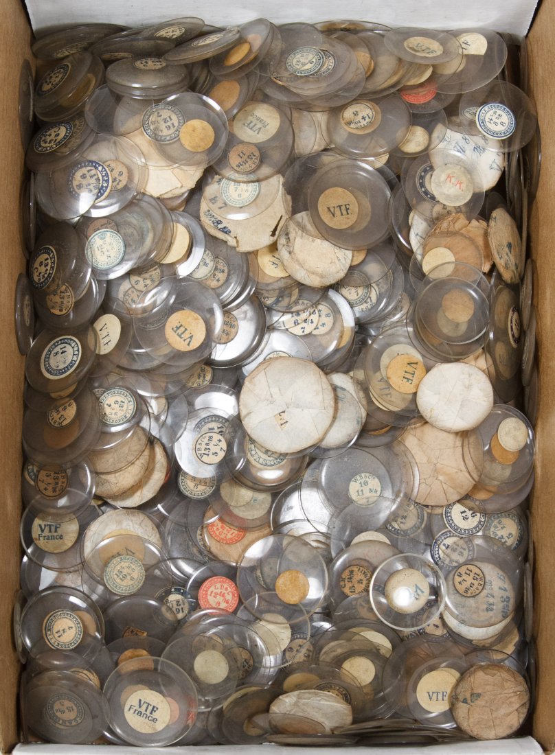 Pocket and Wrist Watch Replacement Crystal Assortment: Pocket and Wrist Watch Replacement Crystal Assortment Over 900 crystals in various sizes by various makers including VTF, WB&C and LD&C; many still with original paper stickers or wrapping Diameter: 1