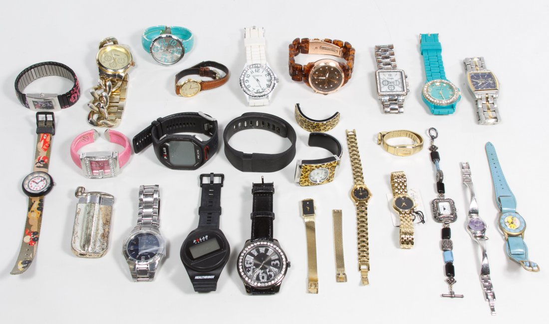 Wrist Watch Assortment: Wrist Watch Assortment Over twenty watches including Seiko, Geneva, Polar and FitBit; together with a pipe lighter Category: Jewelry & Timepieces > Watches Tax Status: Subject to an 8.25% sales tax fo