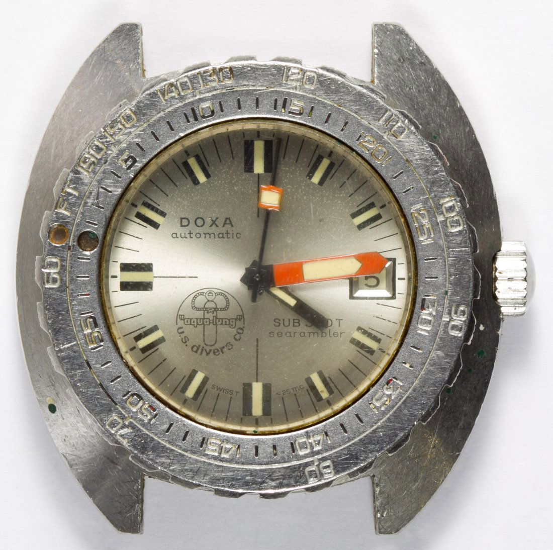 Doxa Automatic Sub 300T 'Searambler' Wrist Watch: Doxa Automatic Sub 300T 'Searambler' Wrist Watch Serial #6667313, having red and black hands; together with a Doxa international service booklet Diameter: 1.75 inches Category: Jewelry & Timepieces >