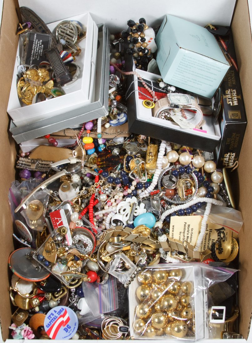 Costume Jewelry Assortment: Costume Jewelry Assortment Including necklaces, bracelets, watches, earrings, pins and pendants Category: Jewelry & Timepieces > Costume (Bulk Lots) Tax Status: Subject to an 8.25% sales tax for Illin