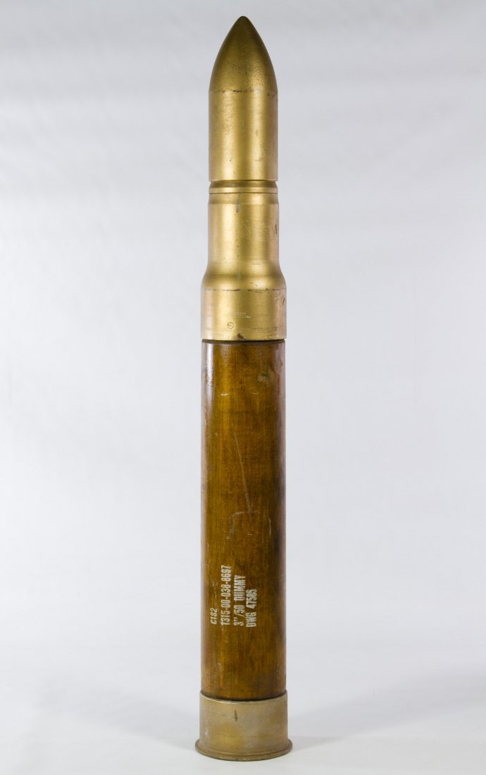 World War II Era Dummy Artillery Training Shell: World War II Era Dummy Artillery Training Shell 50mm, DWG 47585 Length: 31.25 inches Category: Military & Weapons > World War II Shipping Status: Due to size, weight, value or shipping complexity, thi