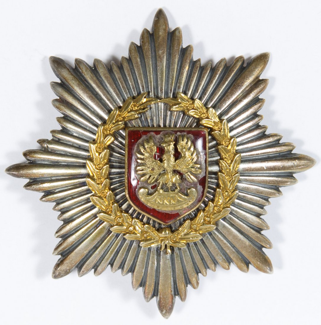 World War II Era Polish NKN Badge: World War II Era Polish NKN Badge Dated 1914 and 1916 en verso, having a Polish eagle over a red enamel shield Height: 2.00 inches, Width: 2.00 inches Category: Military & Weapons > World War II Shipp