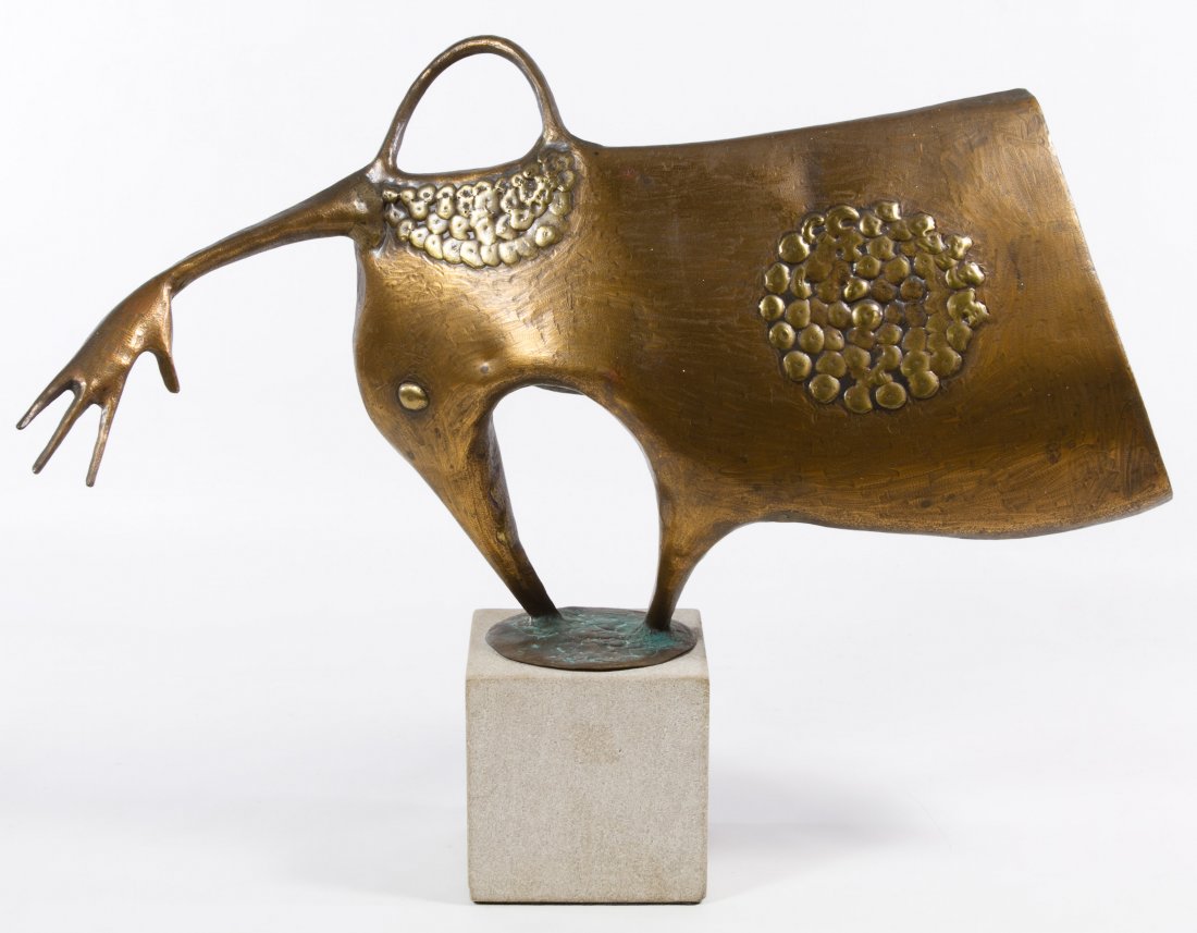 Clyde Ball (American, 20th Century) Surrealist Bronze: Clyde Ball (American, 20th Century) Surrealist Bronze Sculpture 1984, signed en verso; mounted on a ceramic plinth Height: 14.00 inches, Width: 18.50 inches Category: Fine Art > Sculpture Shipping Sta