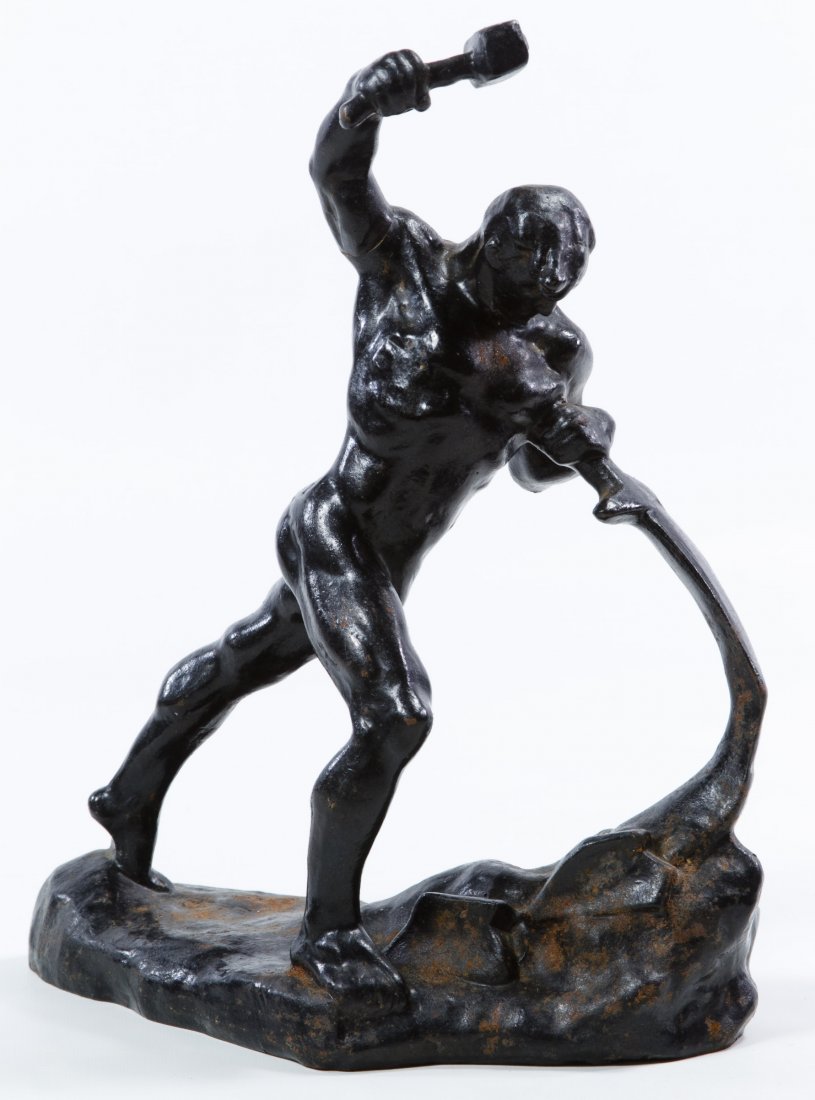 Cast Iron 'Pounding Swords into Ploughshares' Statue