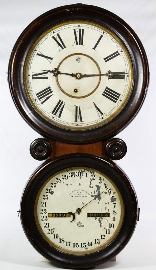 Waterbury Double Dial Calendar Wall Clock