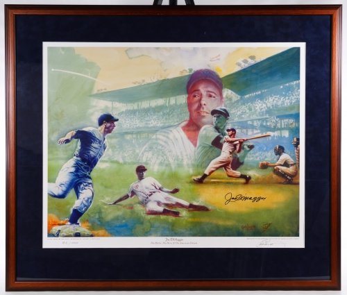 Carlo Beninati (American, b.1942) 'Joe DiMagio' Signed: Carlo Beninati (American, b.1942) 'Joe DiMagio' Signed Lithograph 1994, artist signed and player signed lower right in black marker, numbered 915/1000, attached COA en verso from Yankee Clipper Enterp