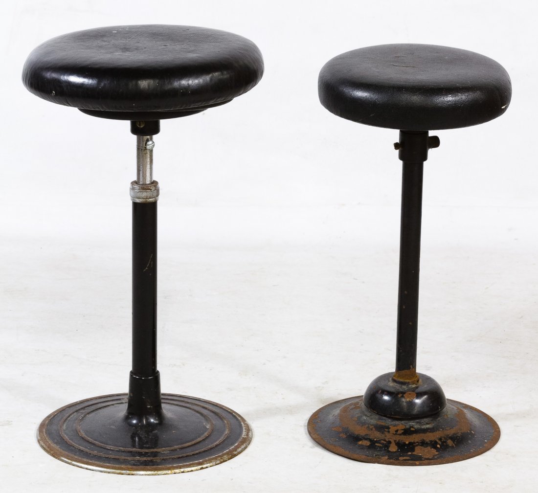 S. S. White and Peerless Dental Stools: S. S. White and Peerless Dental Stools Having round leather cushioned seats on cast metal pedestals and base Height: 24.00 inches, Diameter: 14.00 inches (largest) Category: Collectibles > Other Shipp