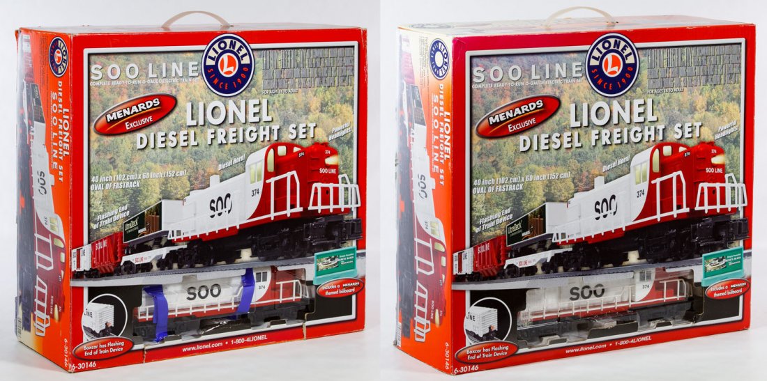 Lionel O-Gauge 'Diesel Freight' Toy Model Train Sets: Lionel O-Gauge 'Diesel Freight' Toy Model Train Sets 2010, both are #6-30146 Height: 20.00 inches (box) Category: Toys and Dolls > Modern Trains Shipping Status: Due to size, weight, value or shipping