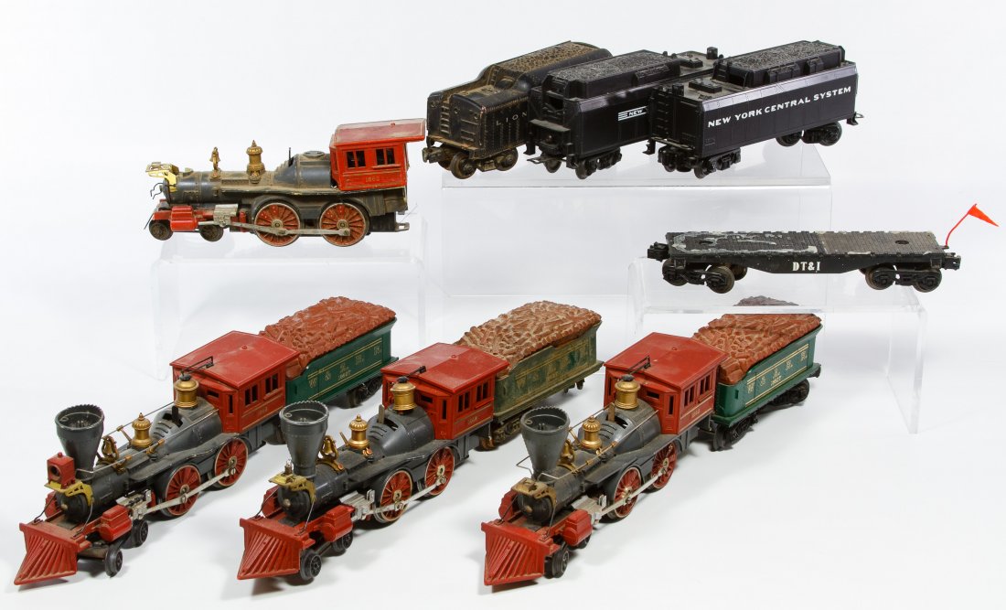 Lionel O-Gauge Plastic Toy Model Train Car Assortment: Lionel O-Gauge Plastic Toy Model Train Car Assortment Including three 'General' engines with tenders, three black tenders and train car parts Length: 10.00 inches (engine) Category: Toys and Dolls > M