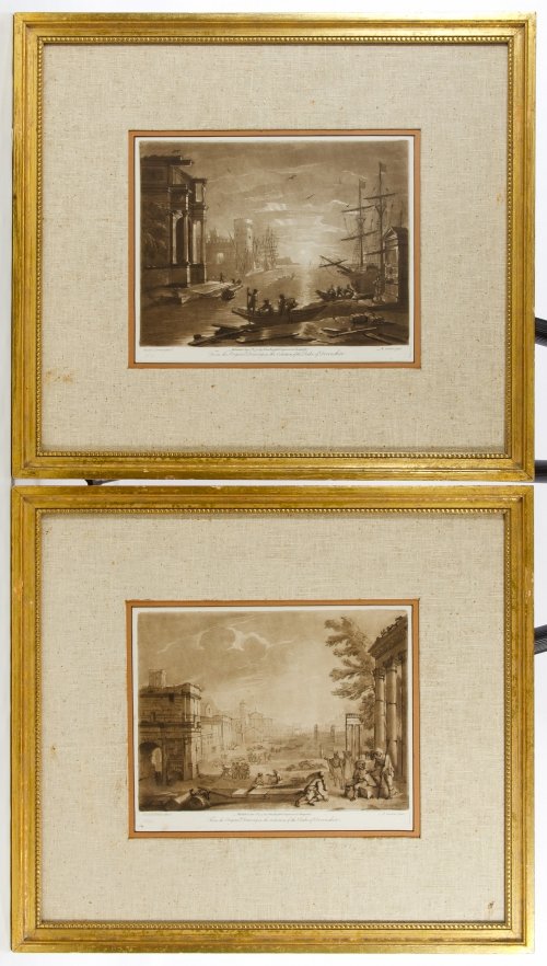 Duke of Devonshire Etchings by John Boydell: Duke of Devonshire Etchings by John Boydell Two etchings including No.6 and No.10 Height: 8.50 inches, Width: 10.25 inches (largest sight) Frame Size: 17.75 inches by 19.75 inches Category: Decorative