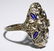 18k White Gold, Blue Spinel and Diamond Ring