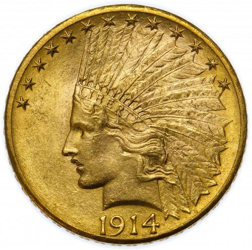 1914-D $10 Gold Unc. (1 of 2)