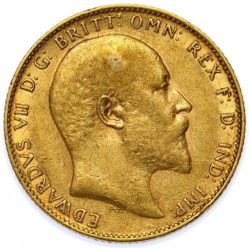 Great Britain: 1909 Gold Sovereign VF (1 of 2)