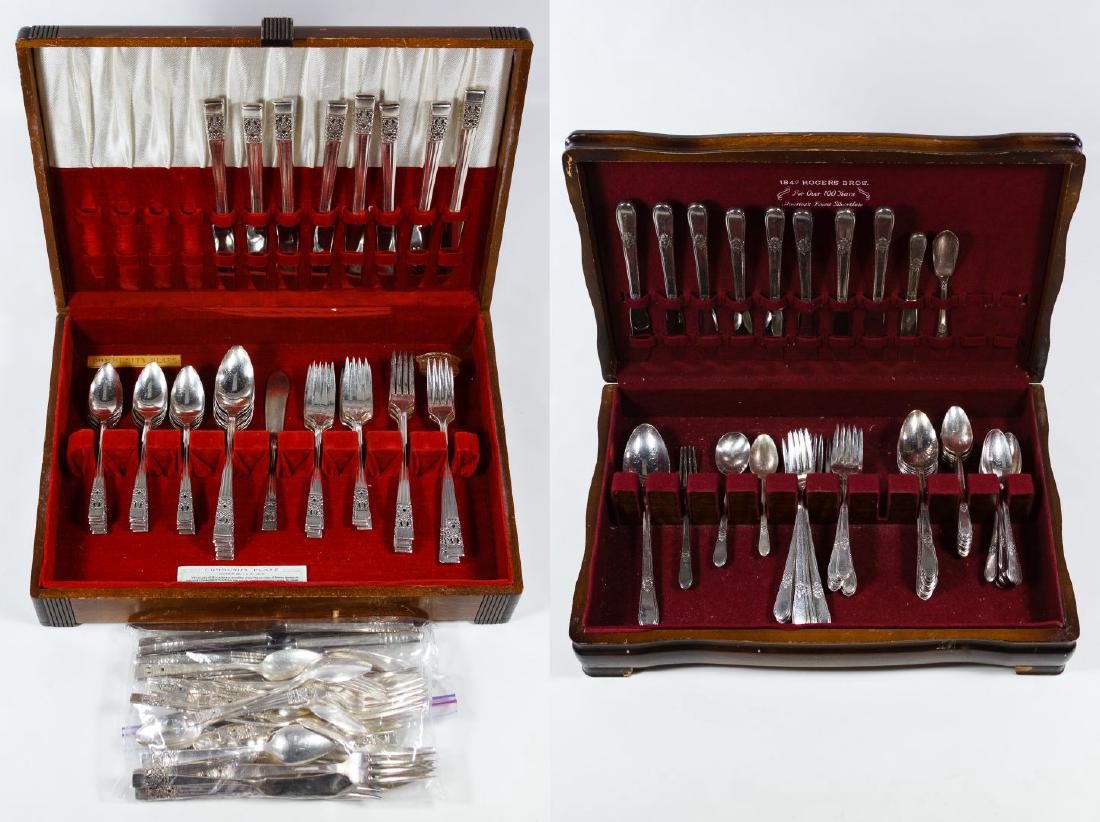 Community Plate 'Coronation' and 1847 Rogers: Community Plate 'Coronation' and 1847 Rogers 'Adoration' Silverplate Flatware Services Including a forty-nine piece set of 'Coronation' in the original box, a forty-one piece loose set of 'Coronation'