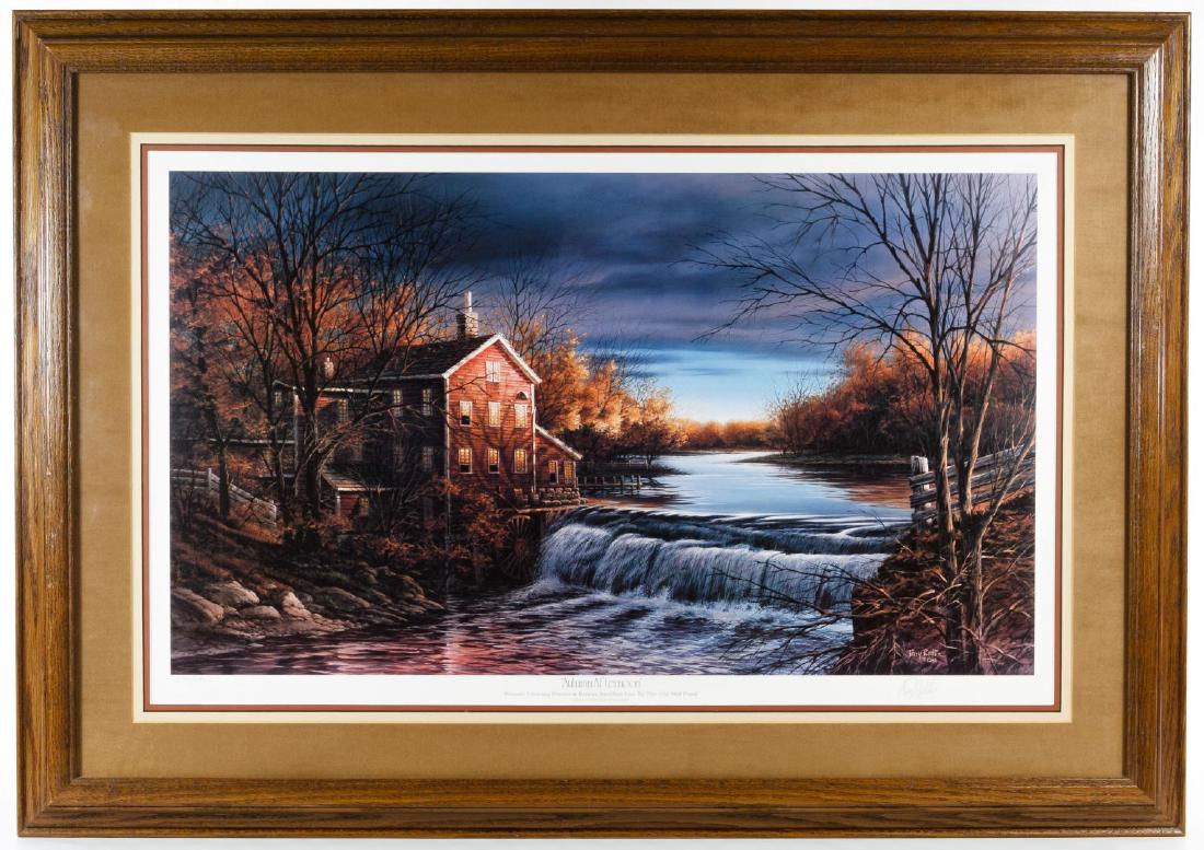 Terry Redlin (American, b.1936) 'Autumn Afternoon': Terry Redlin (American, b.1936) 'Autumn Afternoon' Print Undated, pencil signed lower right, numbered 2314/4800 Height: 15.00 inches, Width: 25.00 inches (sight) Frame Size: 23.00 inches by 33.00 inch