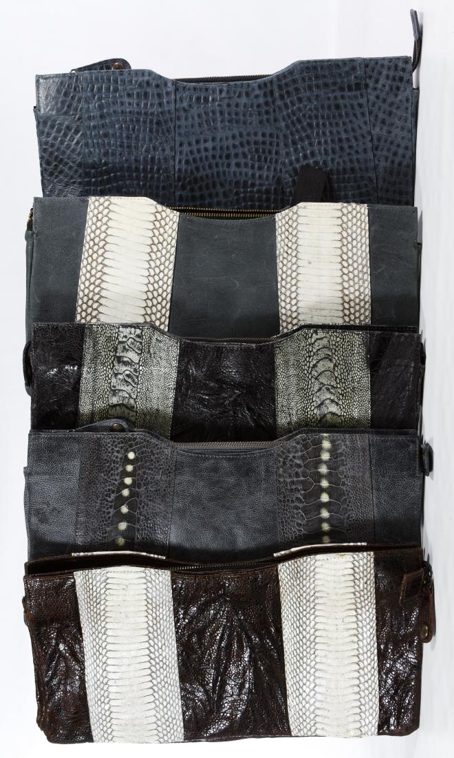 Lisa Kingsley Exotic Leather Purse Assortment: Lisa Kingsley Exotic Leather Purse Assortment Five rectangular clutch style bags made of cowhide, ostrich and cow and (3) cobra and calf Width: 16.00 inches Category: Clothing & Accessories > Purses a
