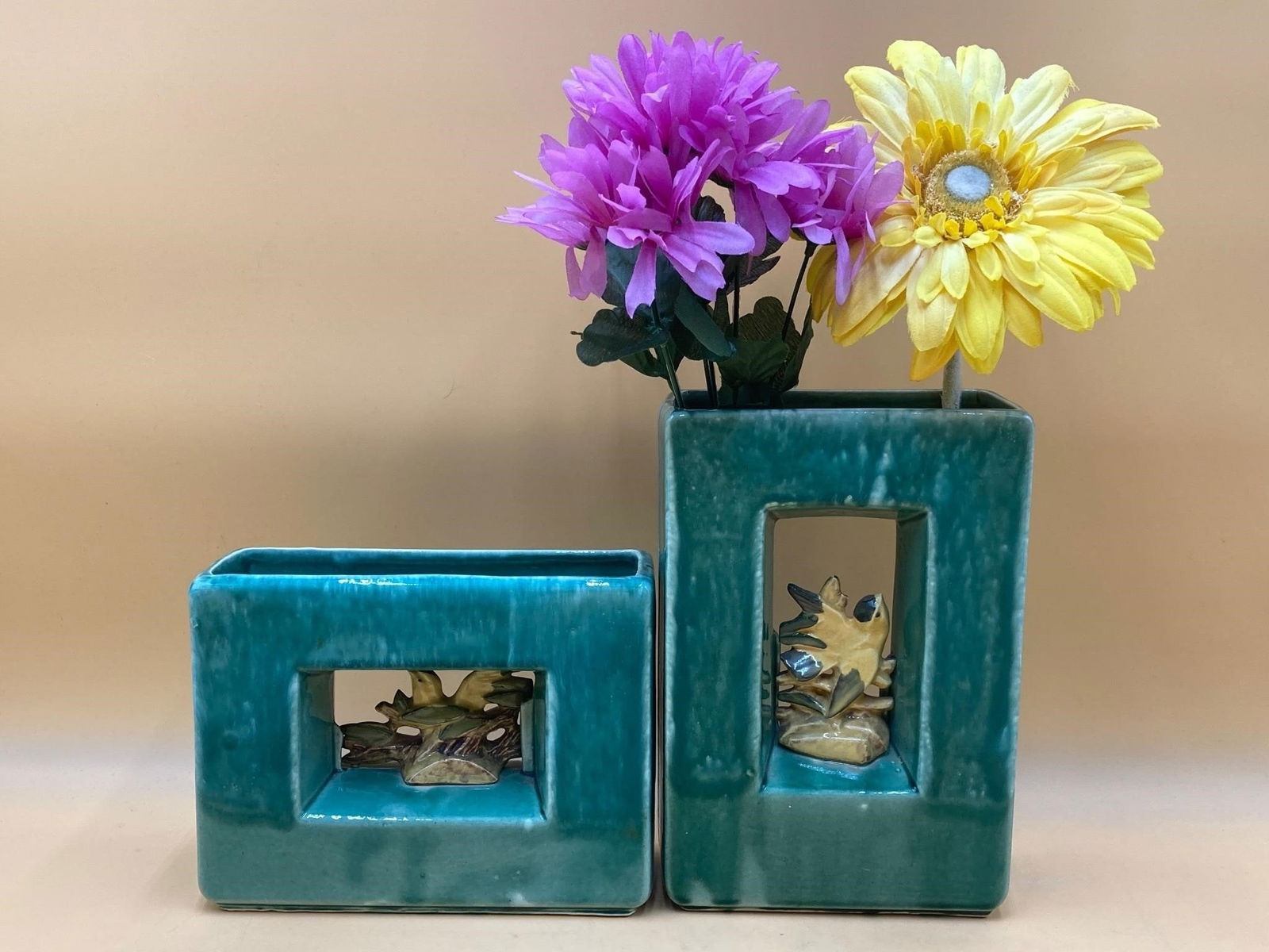 McCoy Pottery Mid Century Aracture Bird Vases (1 of 8)