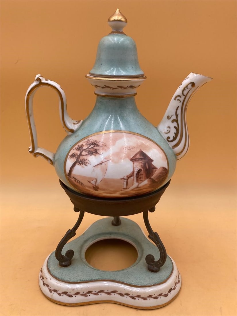 Antique W. Ahebuteh Tea Pot And Copper Stand (1 of 13)