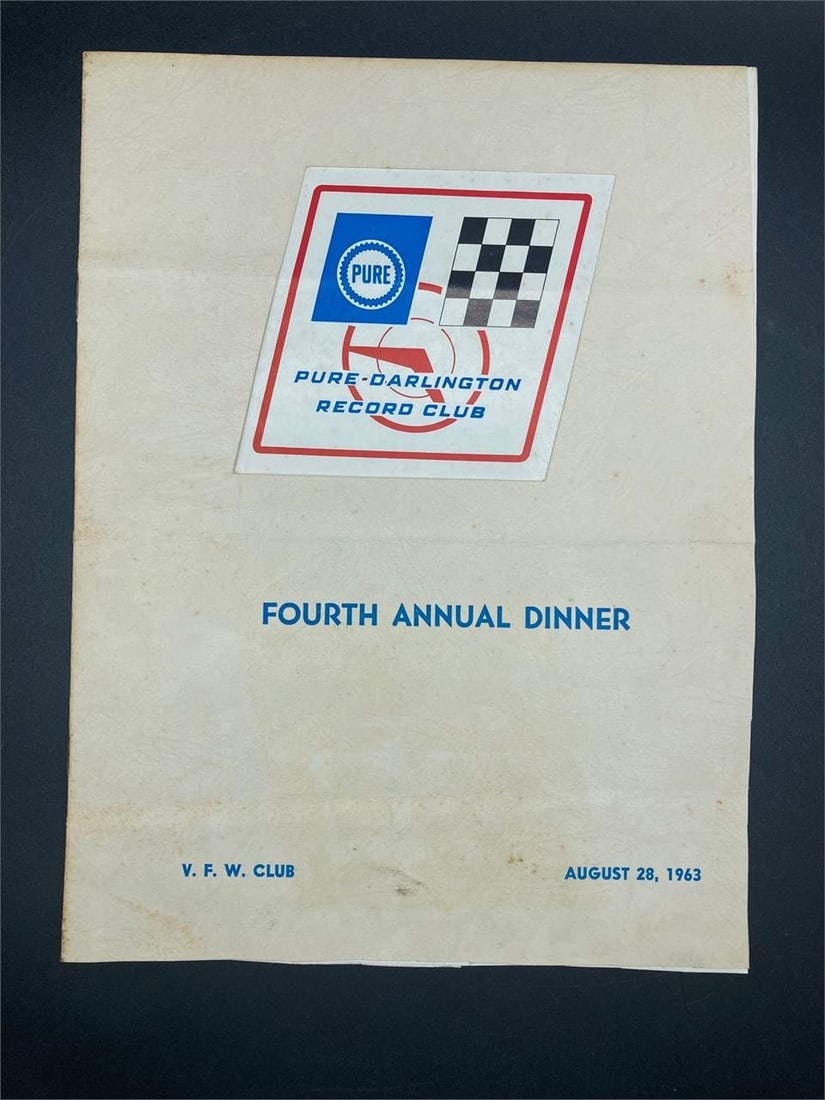 1963 Pure-Darlington Record Club Dinner Program (1 of 5)