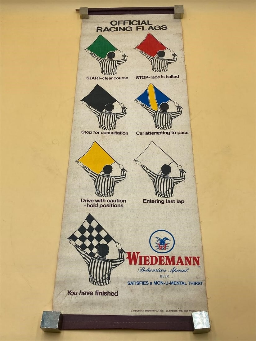 Vintage Wiedemann Beer Racing Flags Banner (1 of 7)