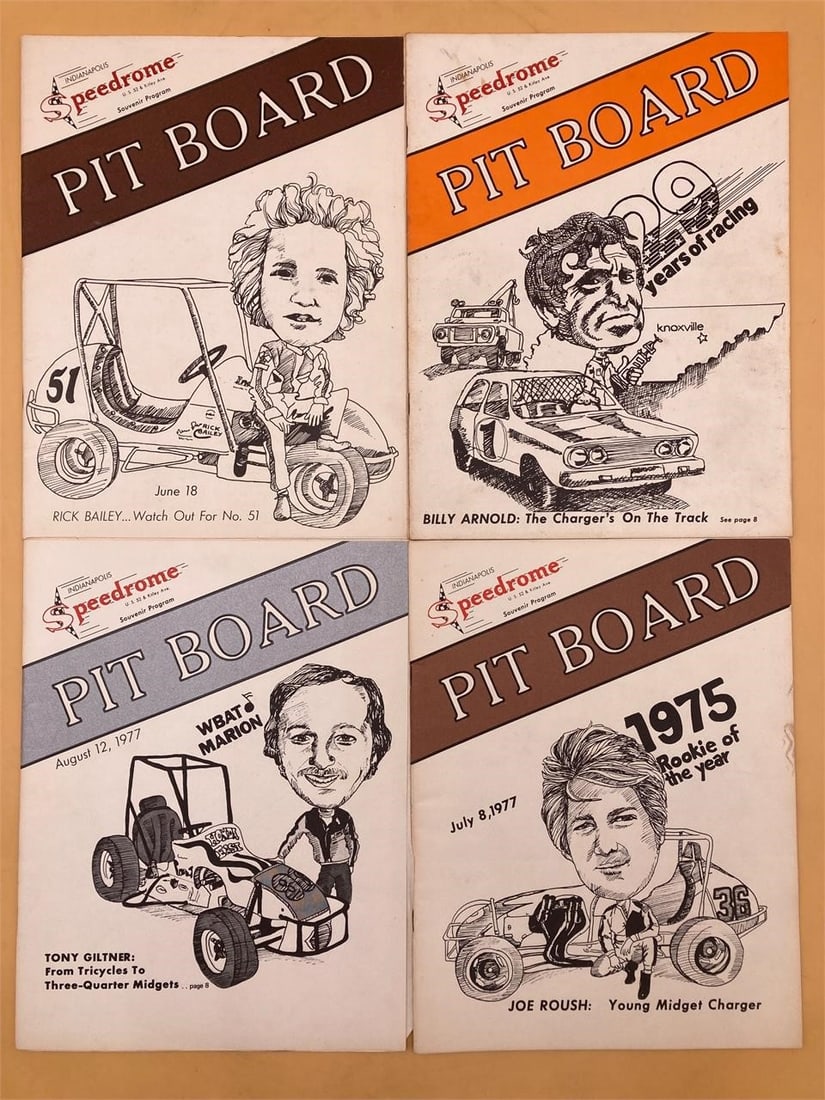 1977 Indianapolis Speedrome Pit Board Programs (1 of 9)