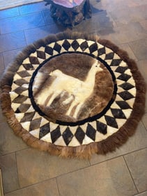 60" Patchwork Alpaca Fur Rug