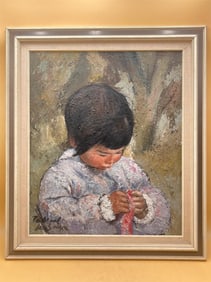 Pascoal De Souza 20x24" Native Boy Painting