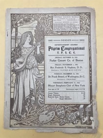 Antique 1901 Parker Concert Co Program