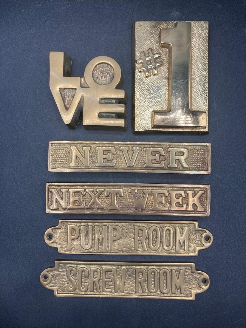 Brass Paperweights And Door Plaques (1 of 7)