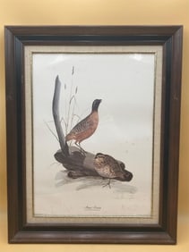 Framed Tom Dunnington Signed Bobwhite Print