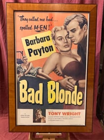 Original 27x41" 1953 Bad Blonde Movie Poster