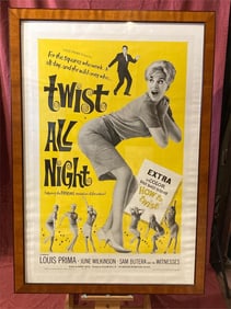 Framed Original 1962 Twist All Night Movie Poster