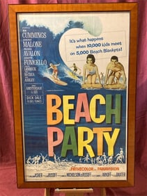 Framed Original 1963 Beach Party Movie Poster