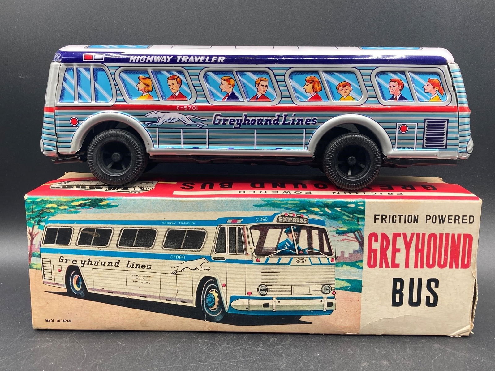 Daito Tin Greyhound Bus Friction Toy (1 of 9)