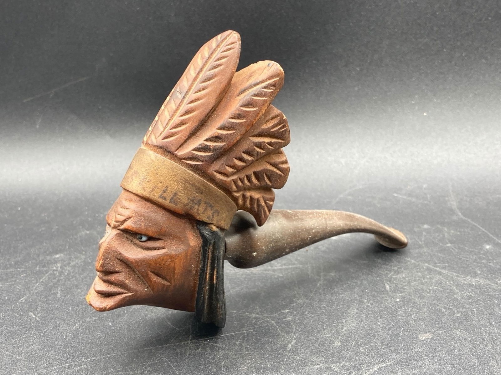 Hand Carved Indian Chief Tobacco Pipe (1 of 6)