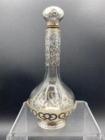 Vintage Avon Silver Tone Filigree Perfume Bottle