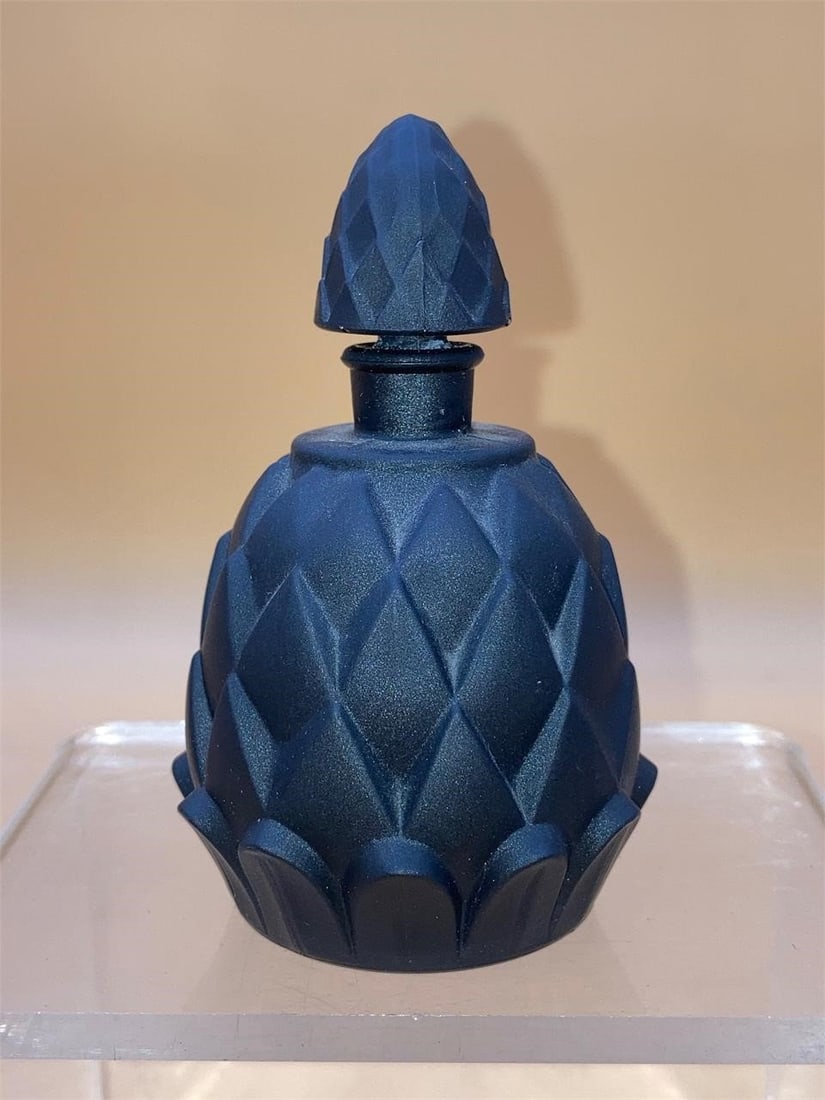 French Satin Glass Pineapple Perfume Bottle (1 of 6)