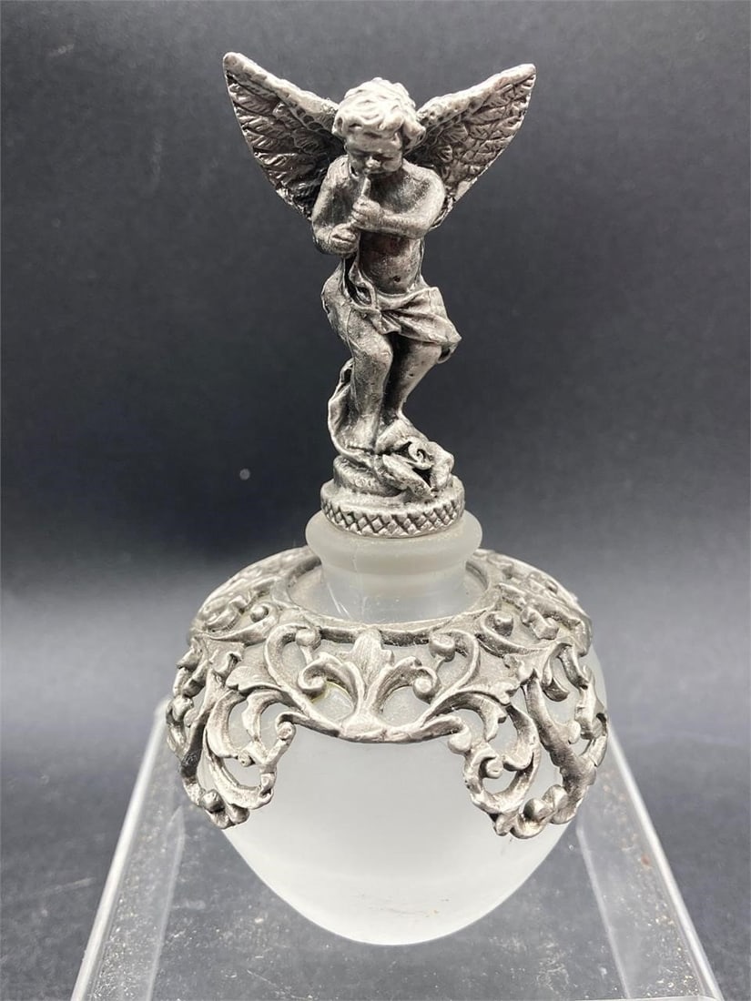 Welfroth Pewter & Frosted Glass Perfume Bottle (1 of 6)