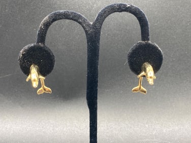Gold Tone Dolphin Earrings