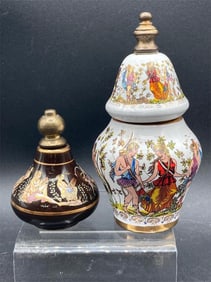Vintage Greek Porcelain Solid Perfume Bottles
